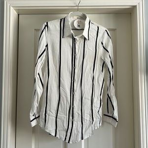 White and black stripe button down brand new